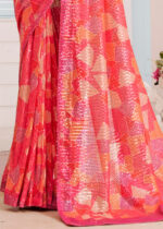 Cerise Pink Designer Sequins Saree