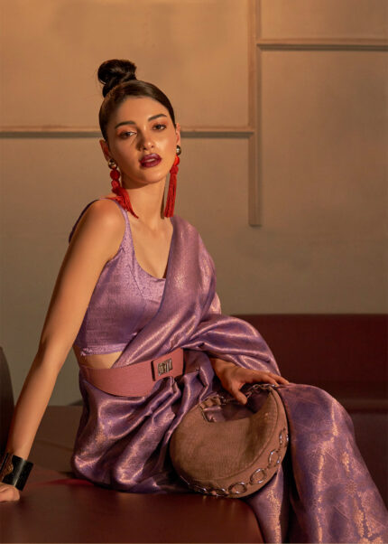 Classic Mauve Kanjivaram Silk Saree