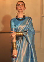 Horizon Blue Kanjivaram Silk Saree