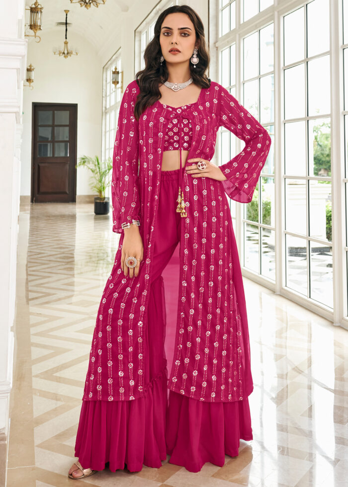 Jazzberry Jam Crop Top Sharara with Shrug