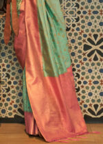 Mint Green Banarasi Silk Saree