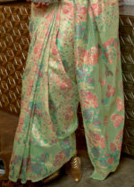 Mint Green Kashmiri Jamawar Saree