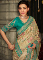 Pale Brown Designer Saree