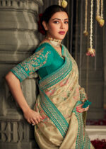 Pale Brown Designer Saree