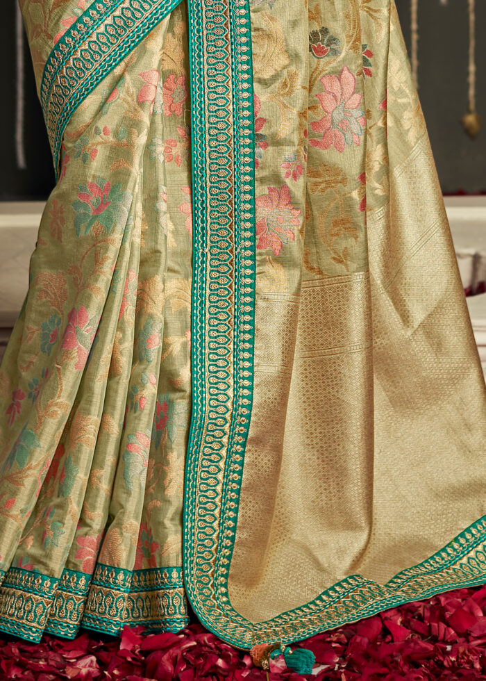 Pale Brown Designer Saree