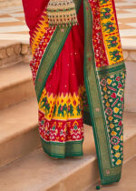 Red Printed Patola Silk Saree