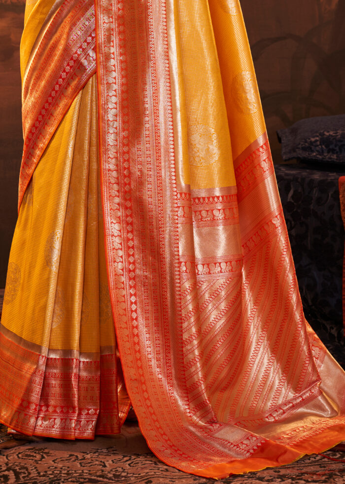 Yellow Woven Kanjivaram Silk Saree