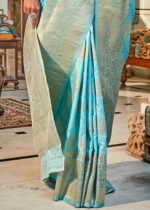 Angel Blue Banarasi Silk Saree