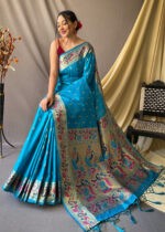 Angel Blue Paithani Silk Saree