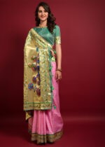 Baby Pink Paithani Silk Saree