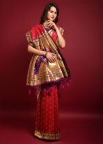 Bridal Red Paithani Silk Saree