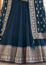 Cobalt Blue Embroidered Anarkali Suit