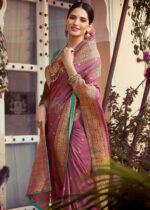 Contessa Pink Banarasi Tissue Silk Saree