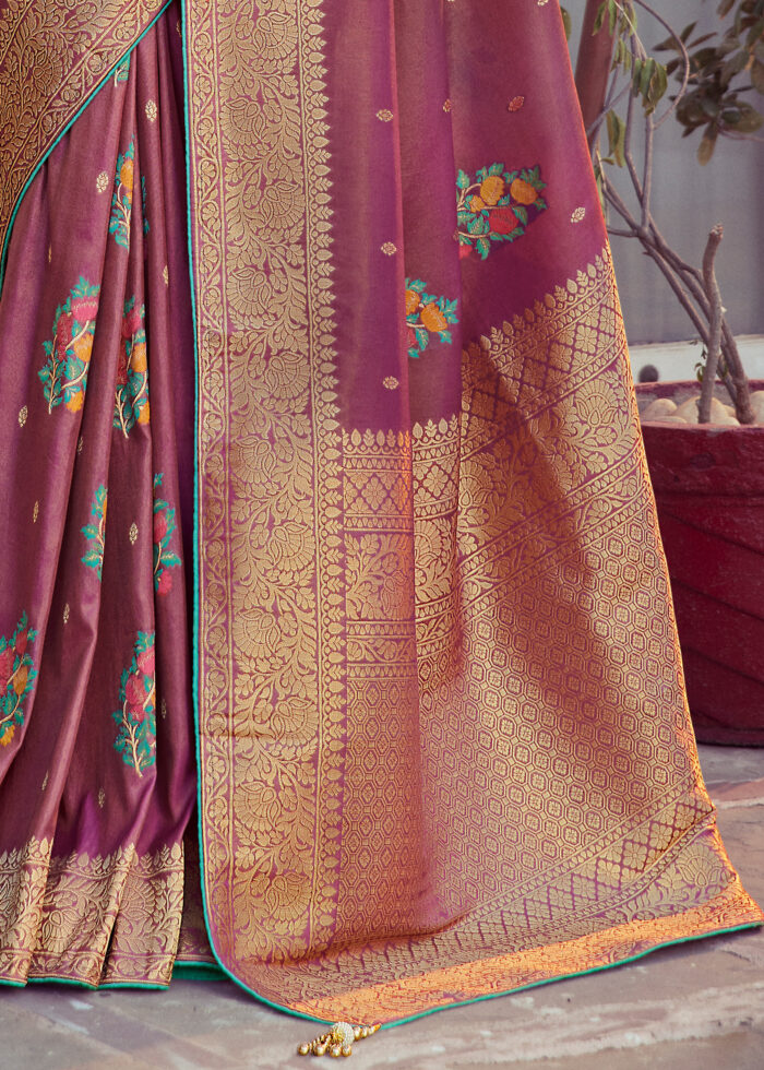 Contessa Pink Banarasi Tissue Silk Saree