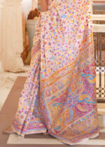 Daisy White Jamawar Saree