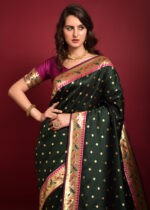 Deep Green Paithani Silk Saree