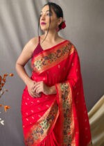 Festive Red Paithani Silk Saree