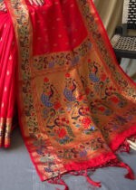 Festive Red Paithani Silk Saree