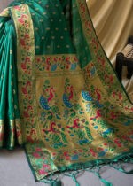 Forest Green Paithani Silk Saree