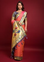 Gajari Pink Paithani Silk Saree