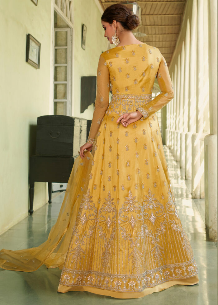 Golden Yellow Heavy Embroidery Anarkali