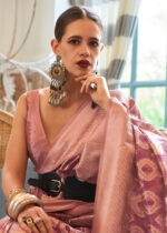 Orchid Purple Banarasi Tissue Silk Saree