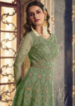 Pastel Green Heavy Embroidery Anarkali