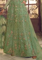 Pastel Green Heavy Embroidery Anarkali