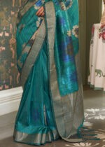 Peacock Blue Banarasi Silk Handloom Saree