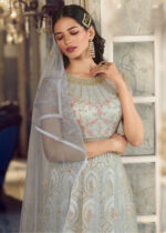 Periglacial Blue Heavy Embroidery Anarkali