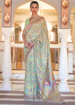 Pista Green Jamawar Saree