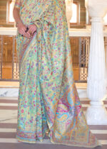 Pista Green Jamawar Saree