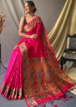 Rani Pink Paithani Silk Saree