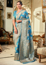 Rich Blue Banarasi Silk Saree