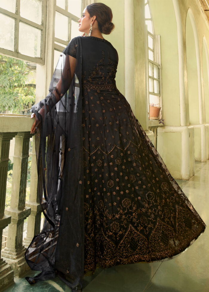 Royal Black Heavy Embroidery Anarkali