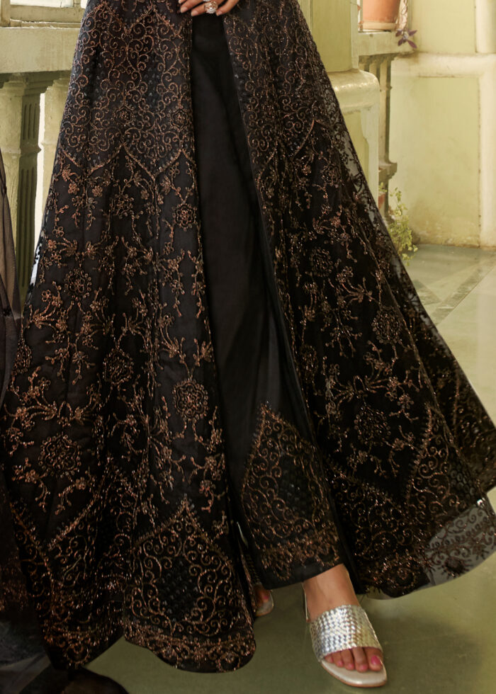 Royal Black Heavy Embroidery Anarkali