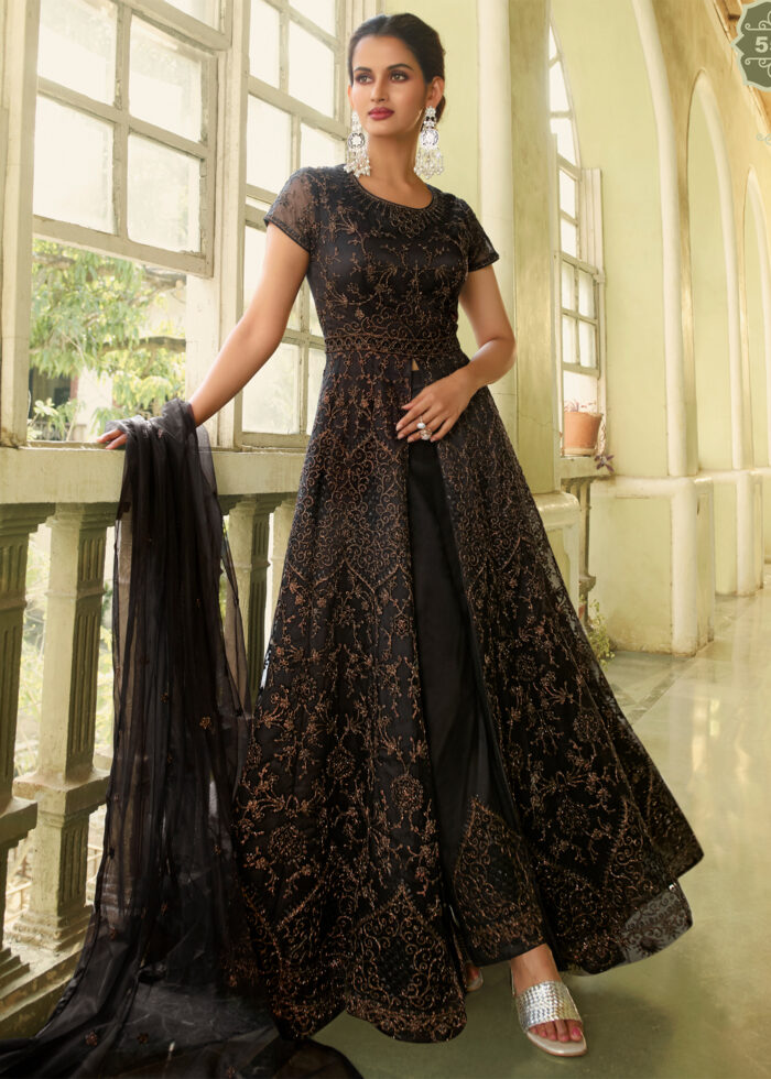 Royal Black Heavy Embroidery Anarkali