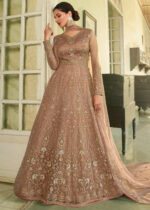 Safari Beige Heavy Embroidery Anarkali