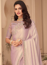 Soft Lavender Embroidered Saree