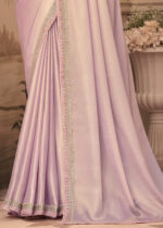 Soft Lavender Embroidered Saree