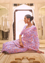 Thistle Purple Jamawar Saree