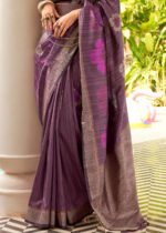 Twilight Purple Banarasi Silk Handloom Saree