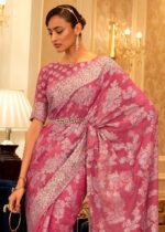 Azalea Pink Lucknowi Chikankari Saree