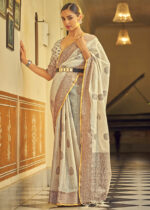 Beige Linen Saree