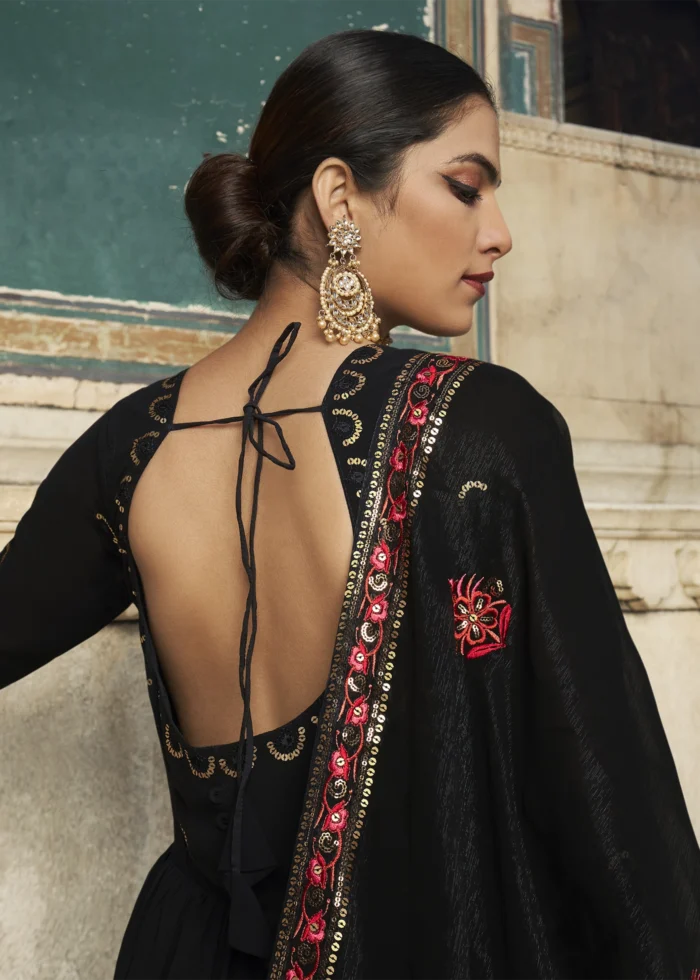 Black Georgette Anarkali Gown