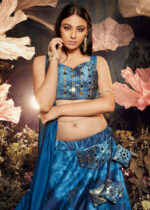 Blue Velvet Lehenga Choli