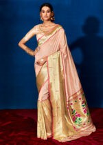 Blush Pink Paithani Silk Saree