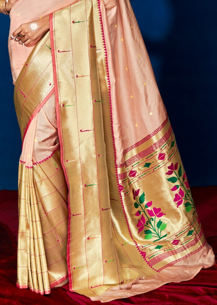 Blush Pink Paithani Silk Saree