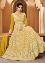 Corn Yellow Georgette Anarkali Gown