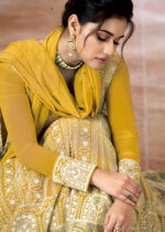 Corn Yellow Georgette Anarkali Gown